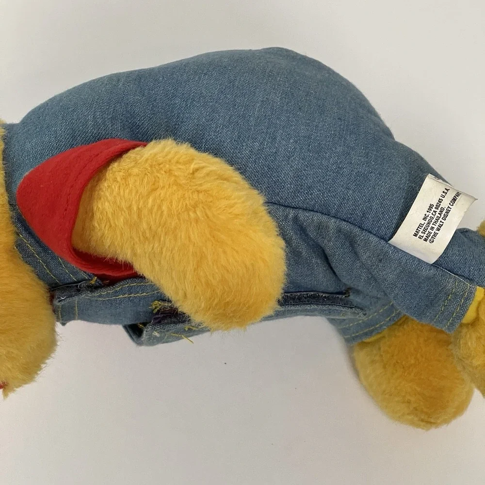 Disney Winnie The Pooh Plush‎ Denim Overalls Red Shirt Stuffed Animal Toy 13